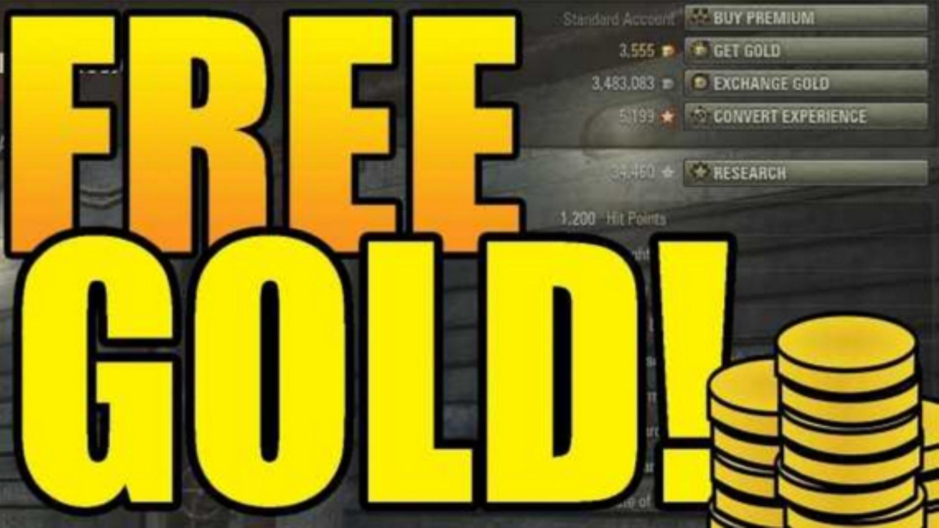 free gold in world of tanks