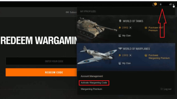 Activate Wargaming Bonus Code for gold and premium