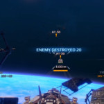 Enemy destroyed notification during orbital battle — in game graphics.