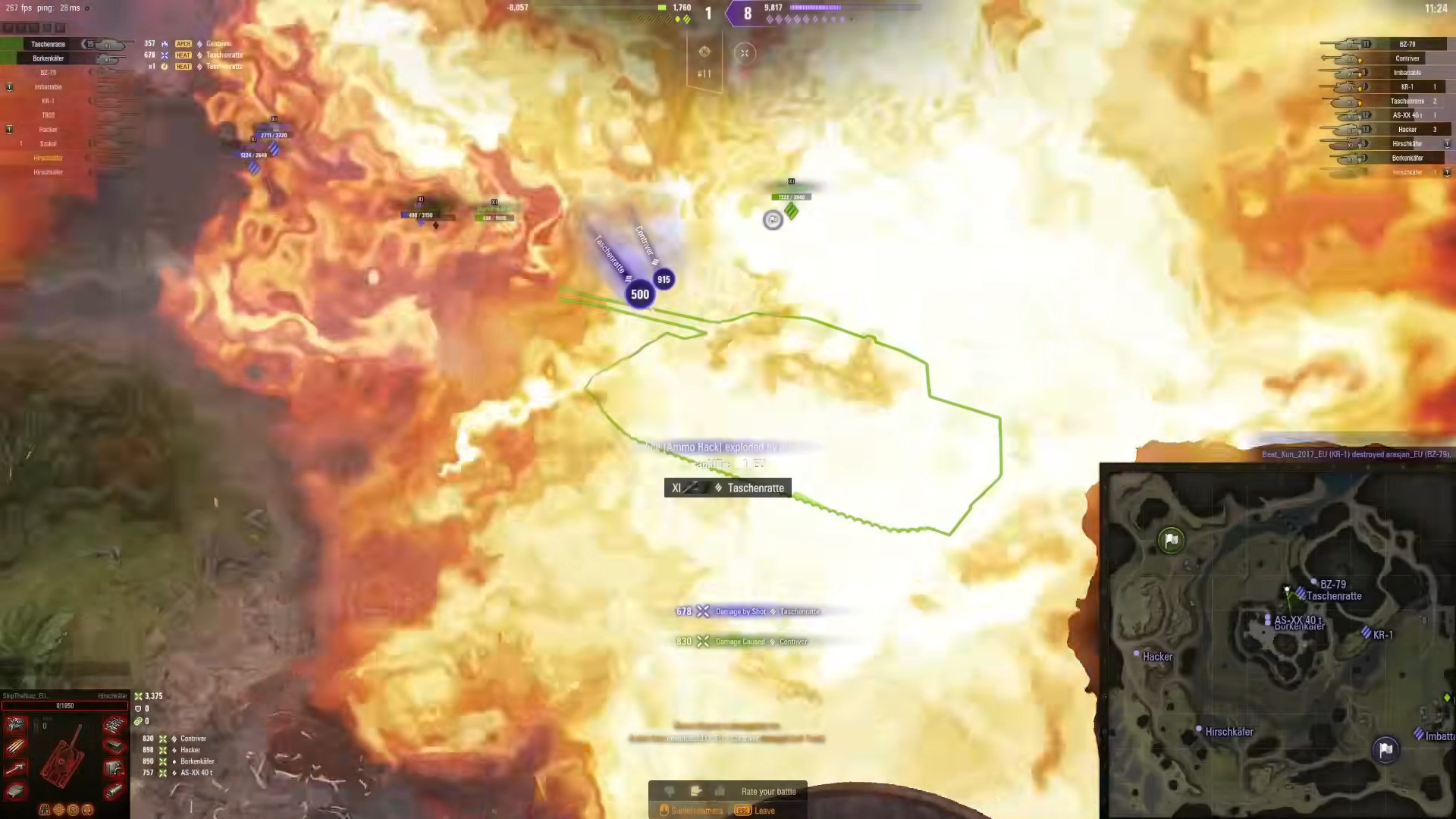 Massive tank explosion battle