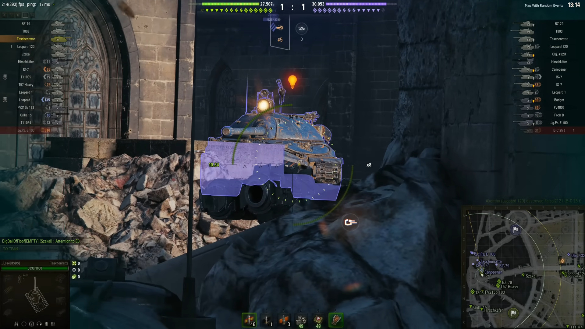 Tank aiming at enemy