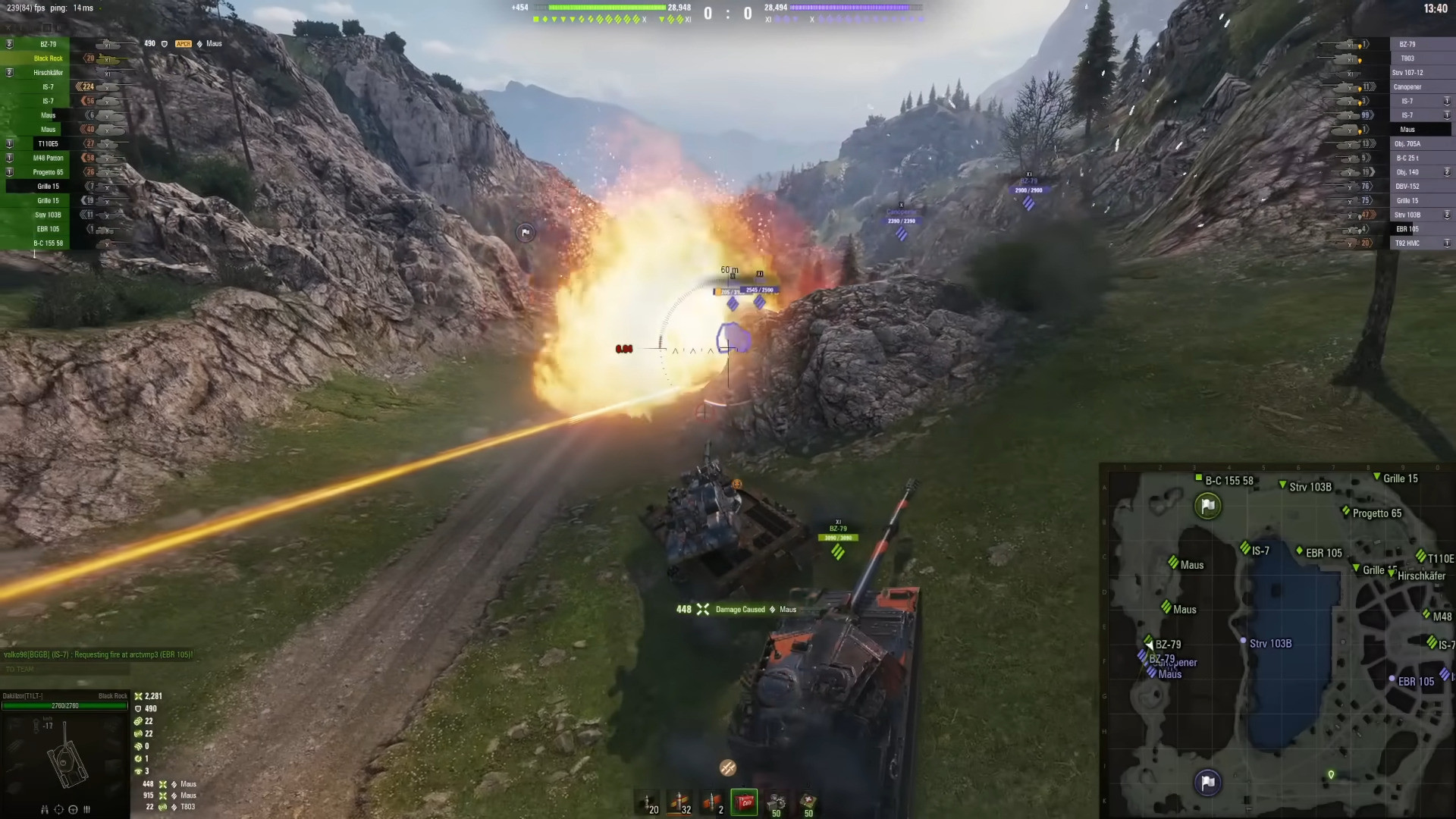 Tank explosion in mountain pass