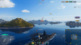 Warship at Sea Searching for Enemy Ships.