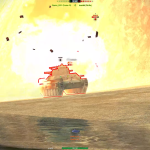 A shell hit an enemy tank.