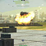 Enemy tank explodes