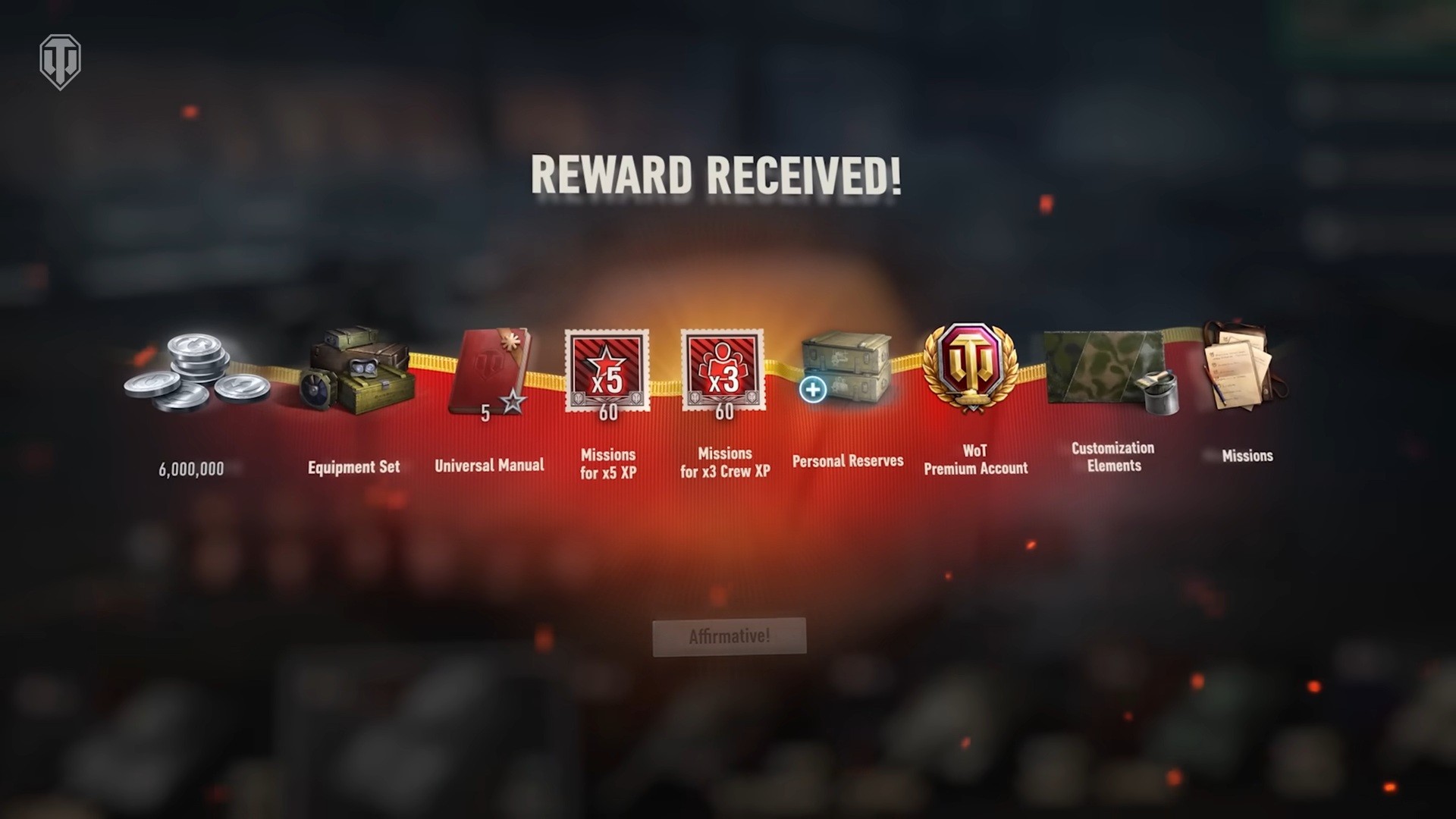 Reward for new players World of Tanks.